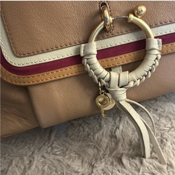 See By Chloe Tan and Pink Crossbody Bag with Saddle Shape - Picture 5 of 14